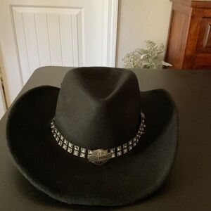 Black Cowboy Hat with Silver Accents